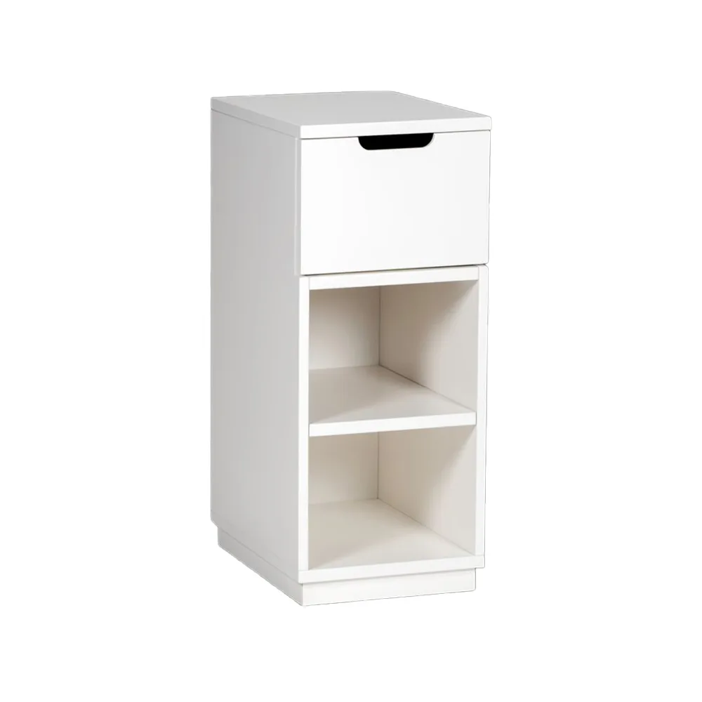 Aoko bedside table 72 cm 1 drawer, White lacquer Mavis