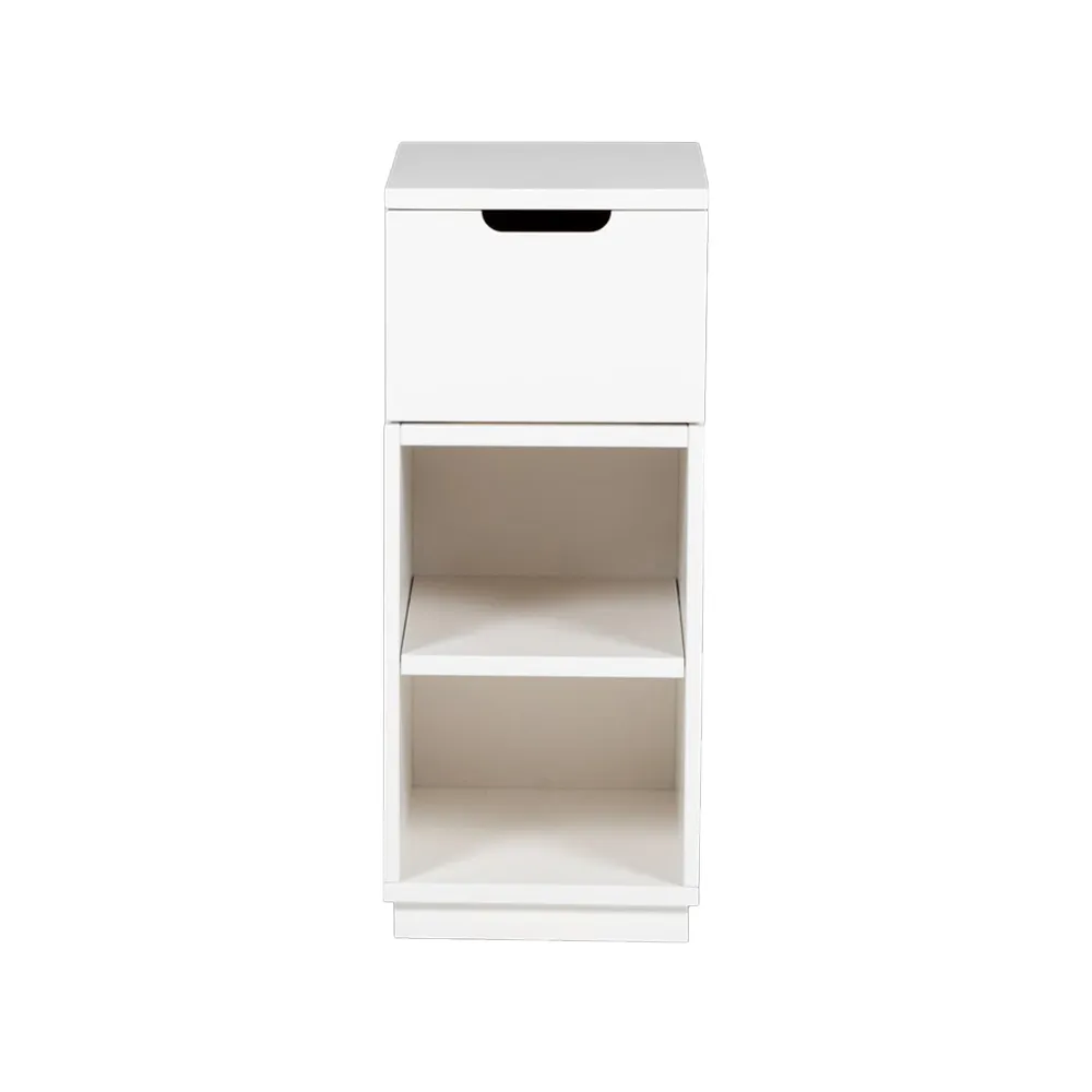 Aoko bedside table 72 cm 1 drawer, White lacquer Mavis