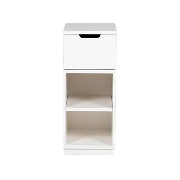 Aoko bedside table 72 cm 1 drawer - White lacquer - Mavis
