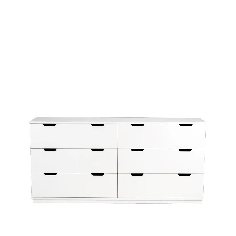 Aoko dresser double 6 drawers, White lacquer Mavis