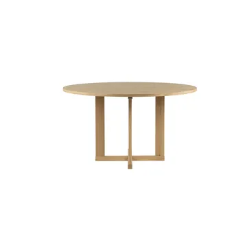 Arv dining table ⌀130 cm - White pigmented matte lacquered oak - Mavis