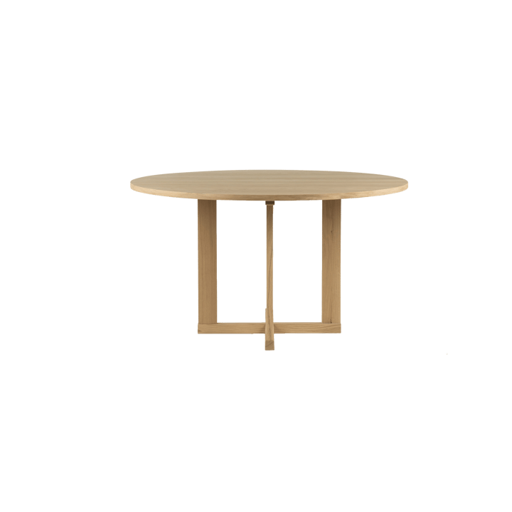 Arv dining table ⌀130 cm - White pigmented matte lacquered oak - Mavis