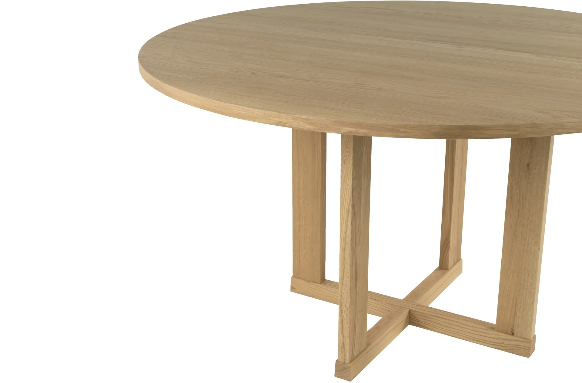 Arv dining table ⌀130 cm, White pigmented matte lacquered oak Mavis