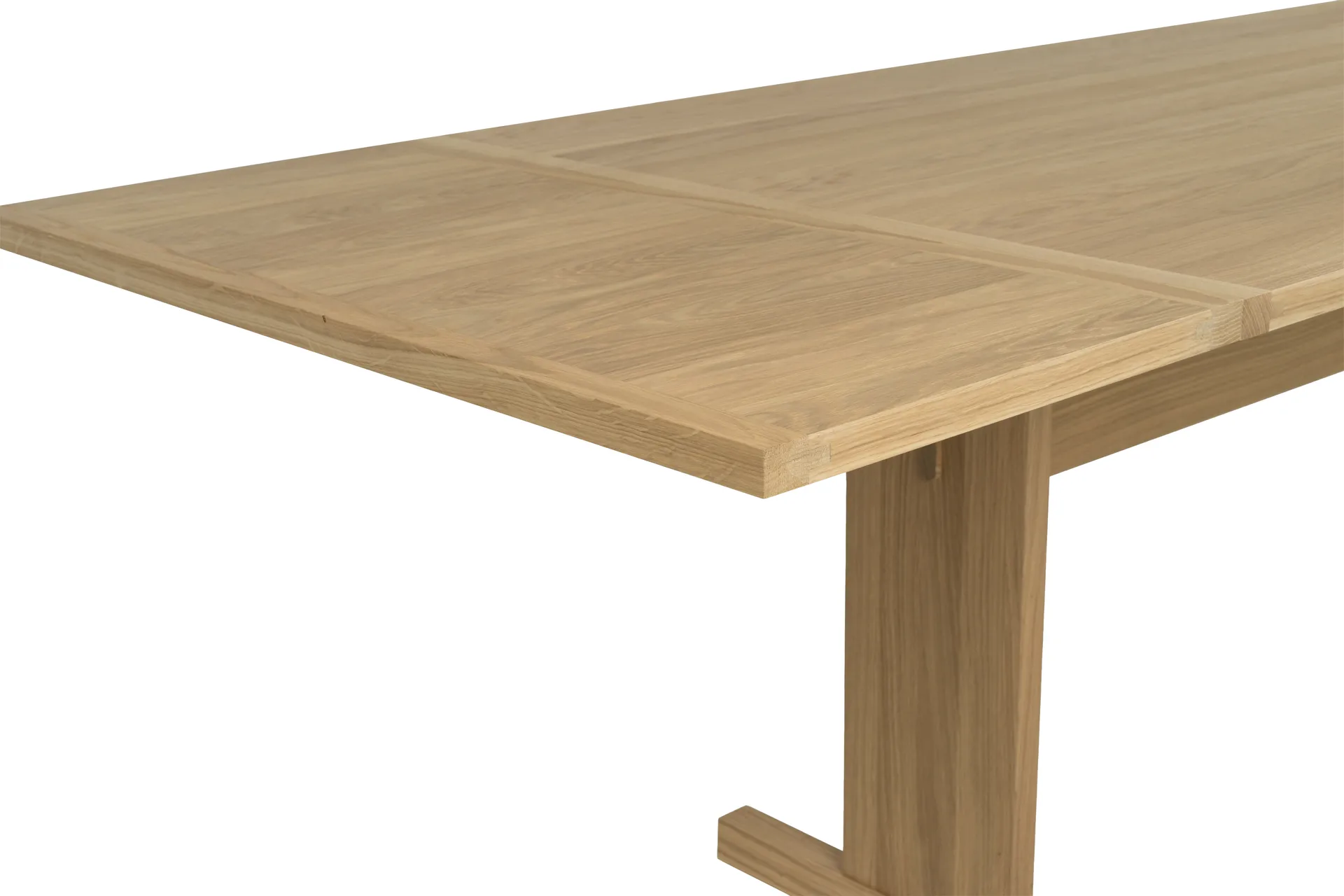 Arv dining table with extension leaf, White pigmented matte lacquered oak Mavis