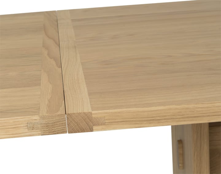 Arv dining table with extension leaf, White pigmented matte lacquered oak Mavis