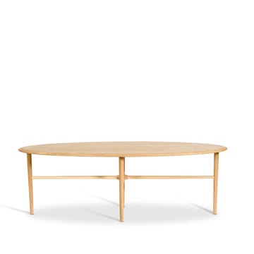 Crest oval coffee table - oak white pigment clear lacquer, oval - Mavis