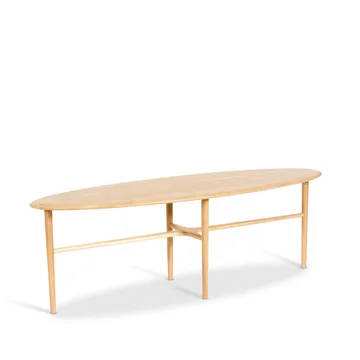 Crest oval coffee table - oak white pigment clear lacquer, oval - Mavis