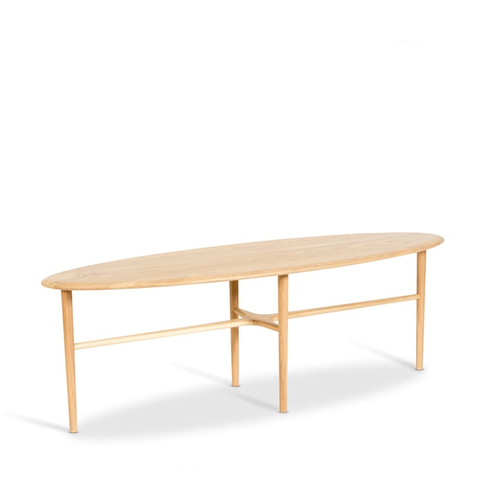 Crest oval coffee table - oak white pigment clear lacquer, oval - Mavis