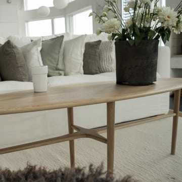 Crest oval coffee table - oak white pigment clear lacquer, oval - Mavis