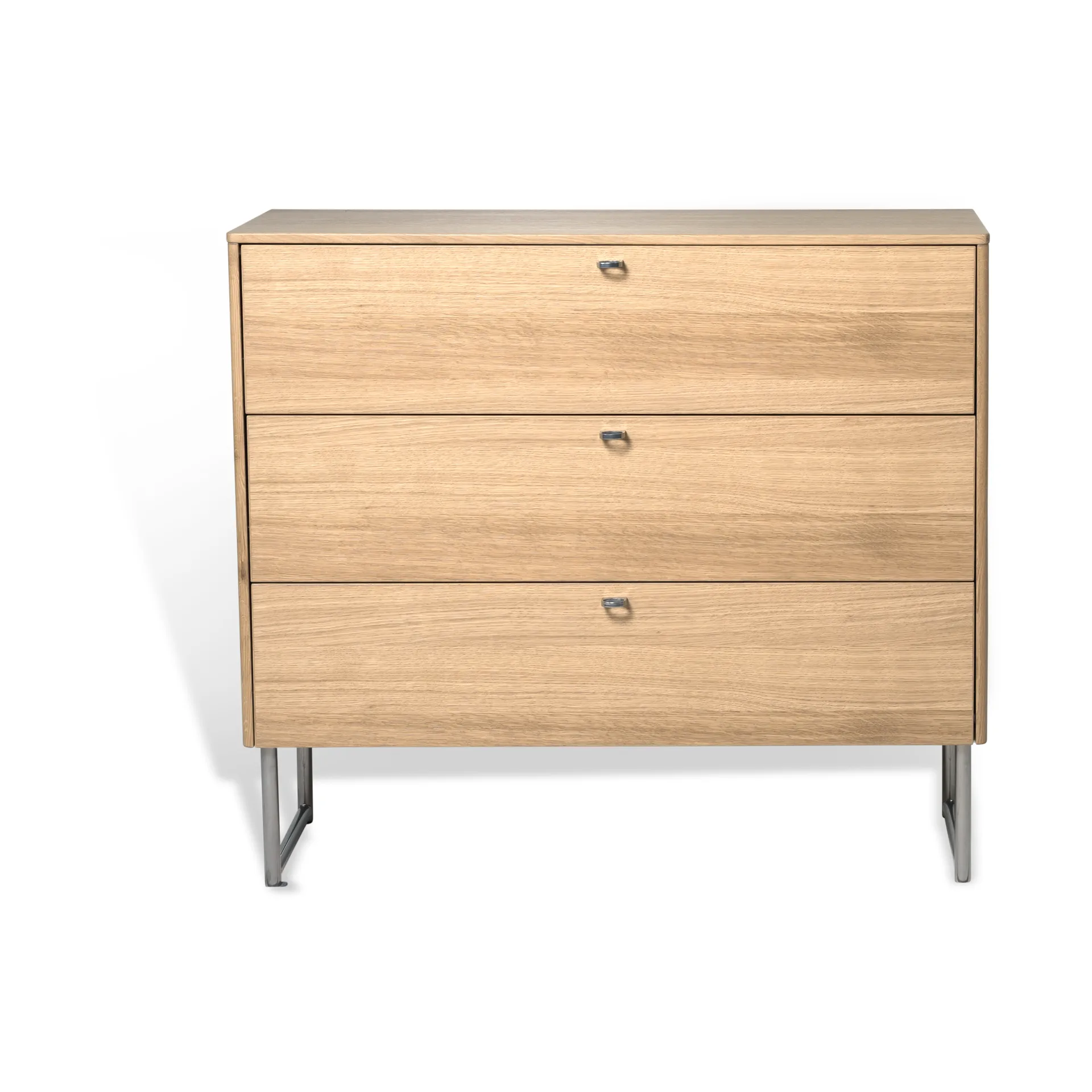 Deus chest of drawers 3 drawers, White pigmented matte lacquered oak Mavis
