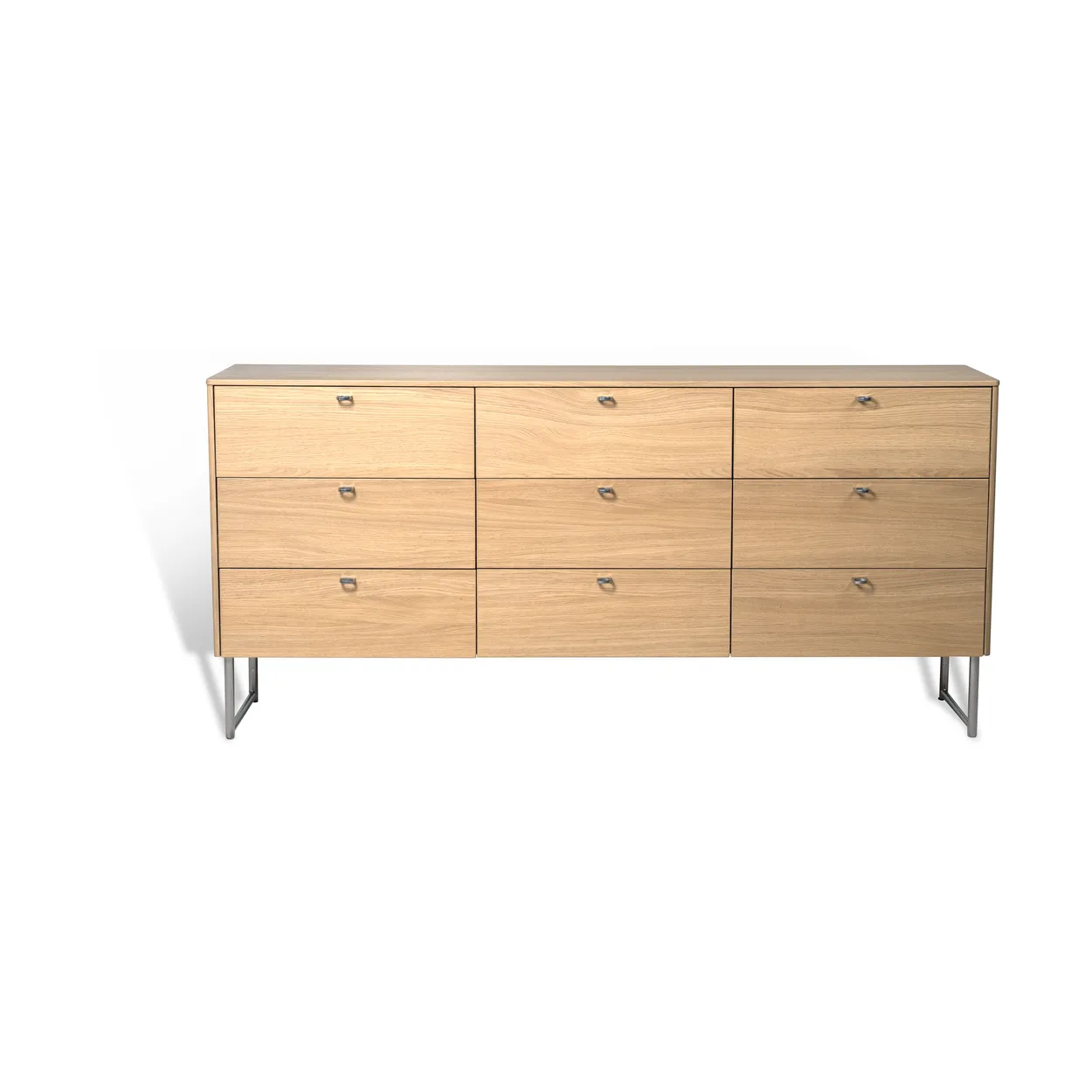 Mavis Deus chest of drawers 9 drawers White pigmented matte lacquered oak