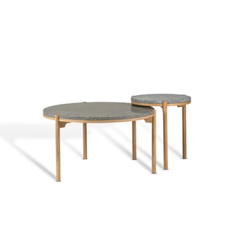 Dondo side table white pigmented oak Ø45 cm - Honed limestone - Mavis