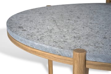 Dondo side table white pigmented oak Ø45 cm - Honed limestone - Mavis