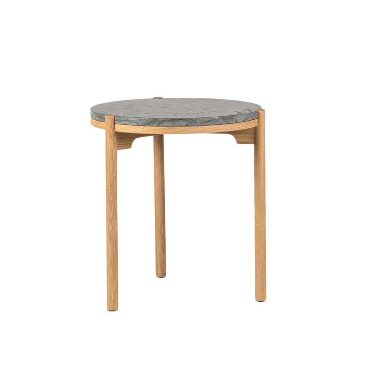 Dondo side table white pigmented oak Ø45 cm - Honed limestone - Mavis