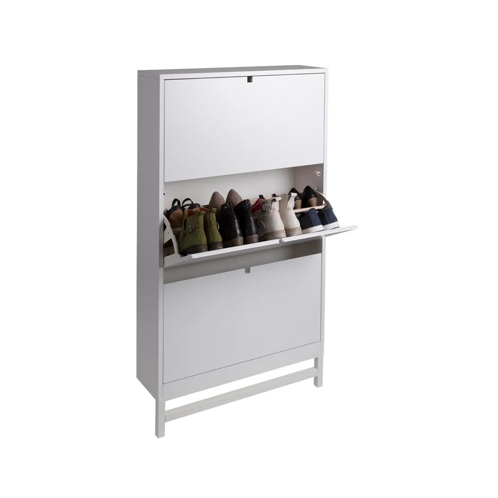 Falsterbo shoe storage, white, 3 compartment Mavis