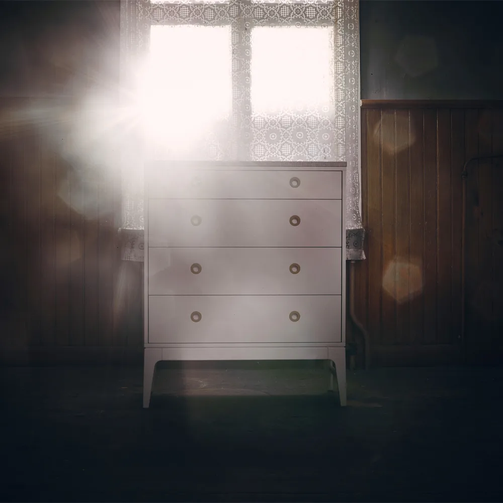 Höllviken chest of drawers, oak white pigmented, 4 drawers Mavis