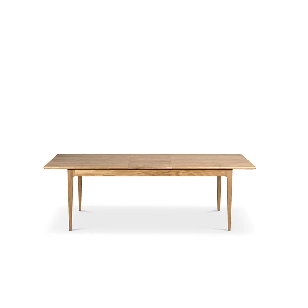 Höllviken dining table, oak white-pigmented matte lacquer, 1 leaf, oak 50 cm Mavis