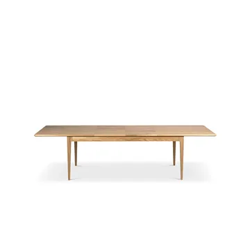 Höllviken dining table - Oak white-pigmented matte lacquer-2 insert-oak at 50 cm - Mavis