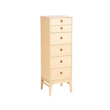 Höllviken Narrow chest of drawers - oak whitepigment, 6 drawers - Mavis