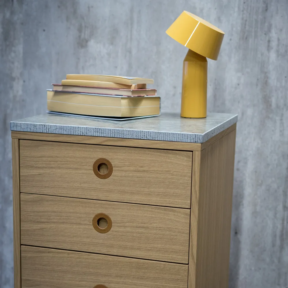 Höllviken Narrow chest of drawers, oak whitepigment, 6 drawers Mavis