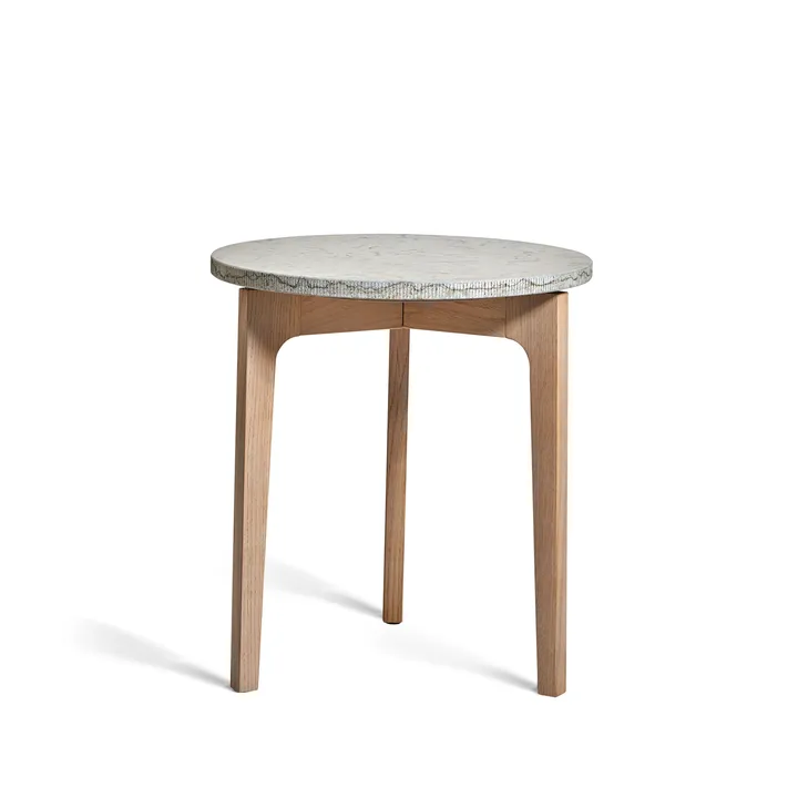 Höllviken side table - limestone, white-pigmented oak veneer - Mavis