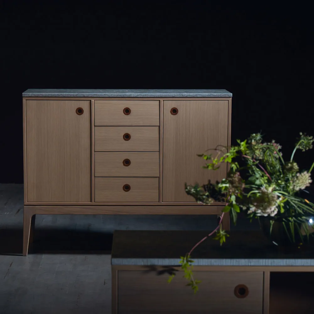 Höllviken sideboard, oak white pigmented Mavis