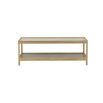 Ima coffee table 125x50 cm - White pigmented matt-lacquered oak, limestone - Mavis