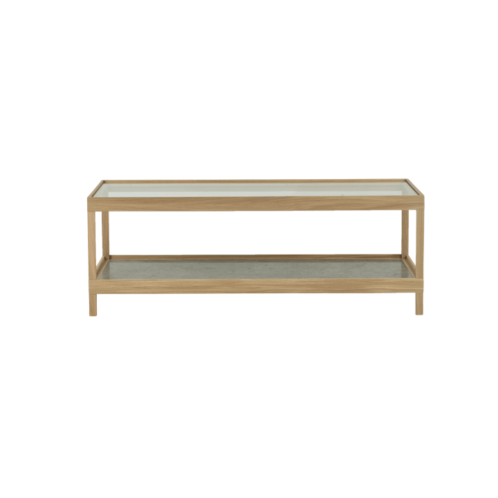 Ima coffee table 125x50 cm - White pigmented matt-lacquered oak, limestone - Mavis
