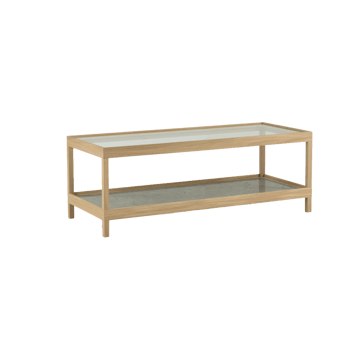 Ima coffee table 125x50 cm - White pigmented matt-lacquered oak, limestone - Mavis