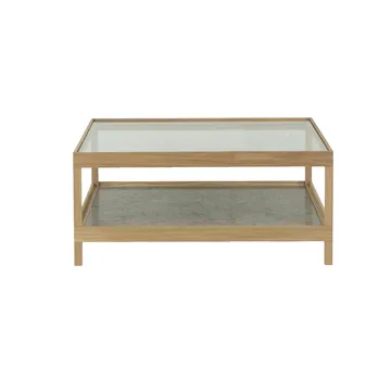 Ima coffee table 90x90 cm - White pigmented, matte lacquered oak, limestone - Mavis