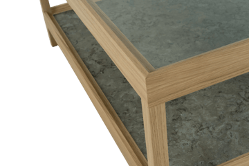 Ima coffee table 90x90 cm - White pigmented, matte lacquered oak, limestone - Mavis