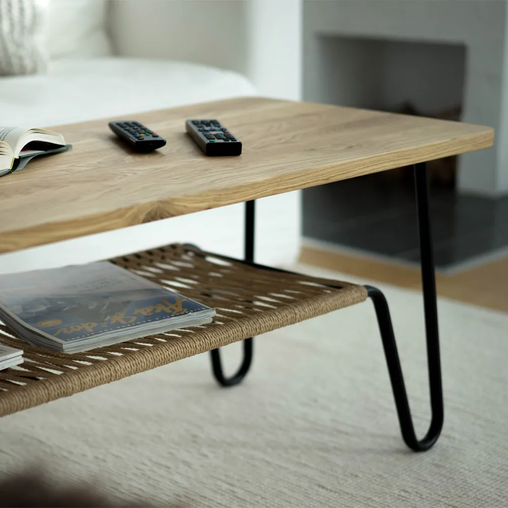Marcel coffee table, oiled oak rustic, 140x50 Mavis