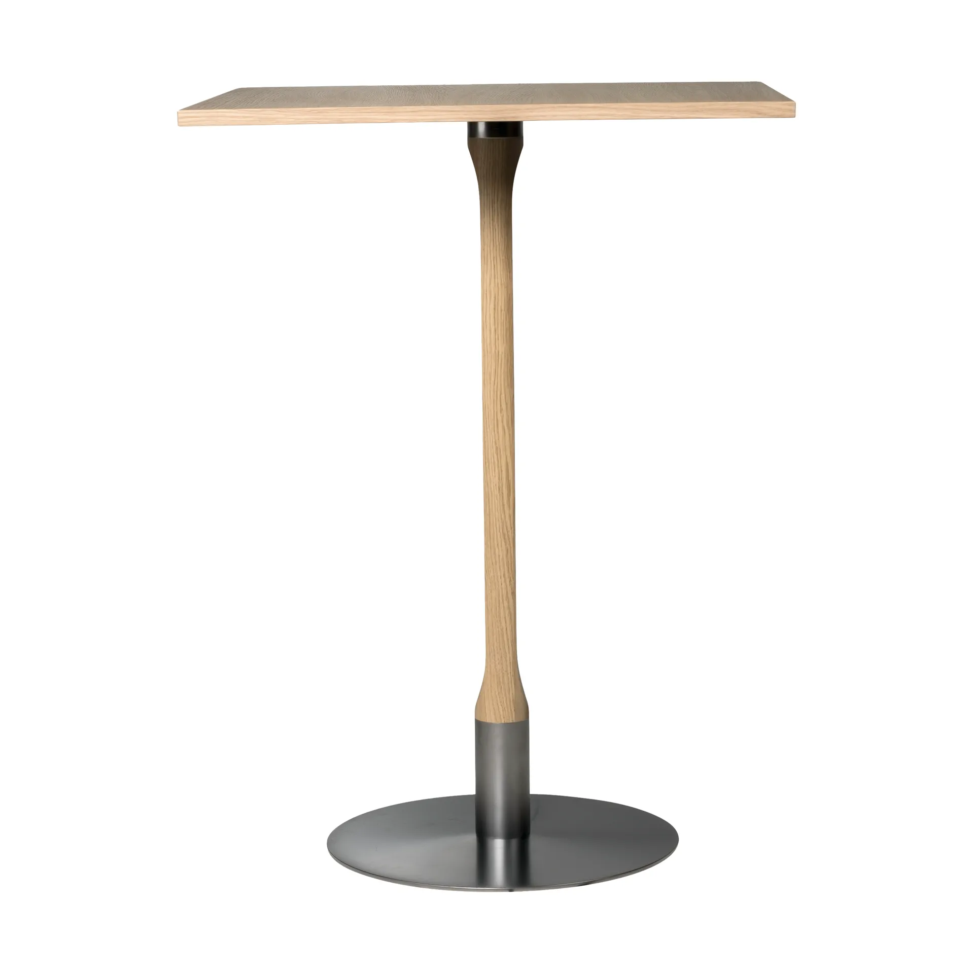 Red bar table 70x70 cm, White-pigmented matte lacquered oak Mavis