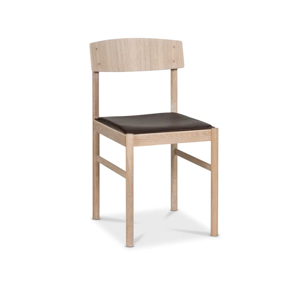 Red chair seat, leather mocca Mavis