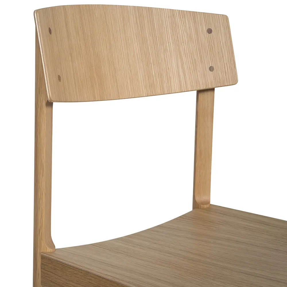 Red chair, White pigmented matte lacquered oak Mavis