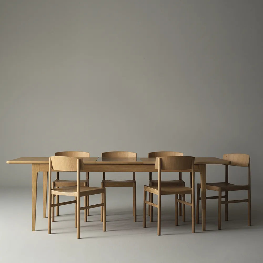 Red chair, White pigmented matte lacquered oak Mavis