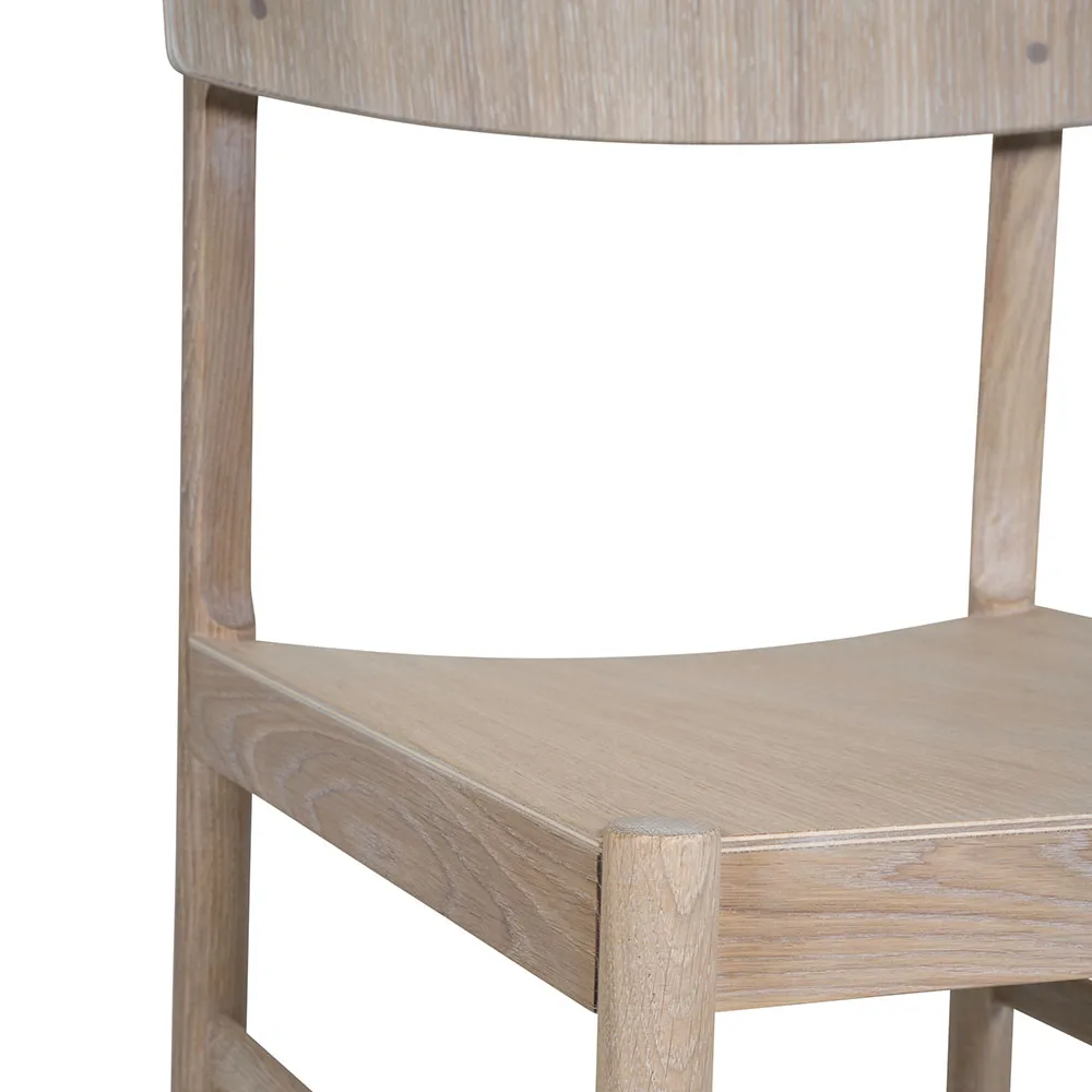 Red chair, White waxed oak Mavis