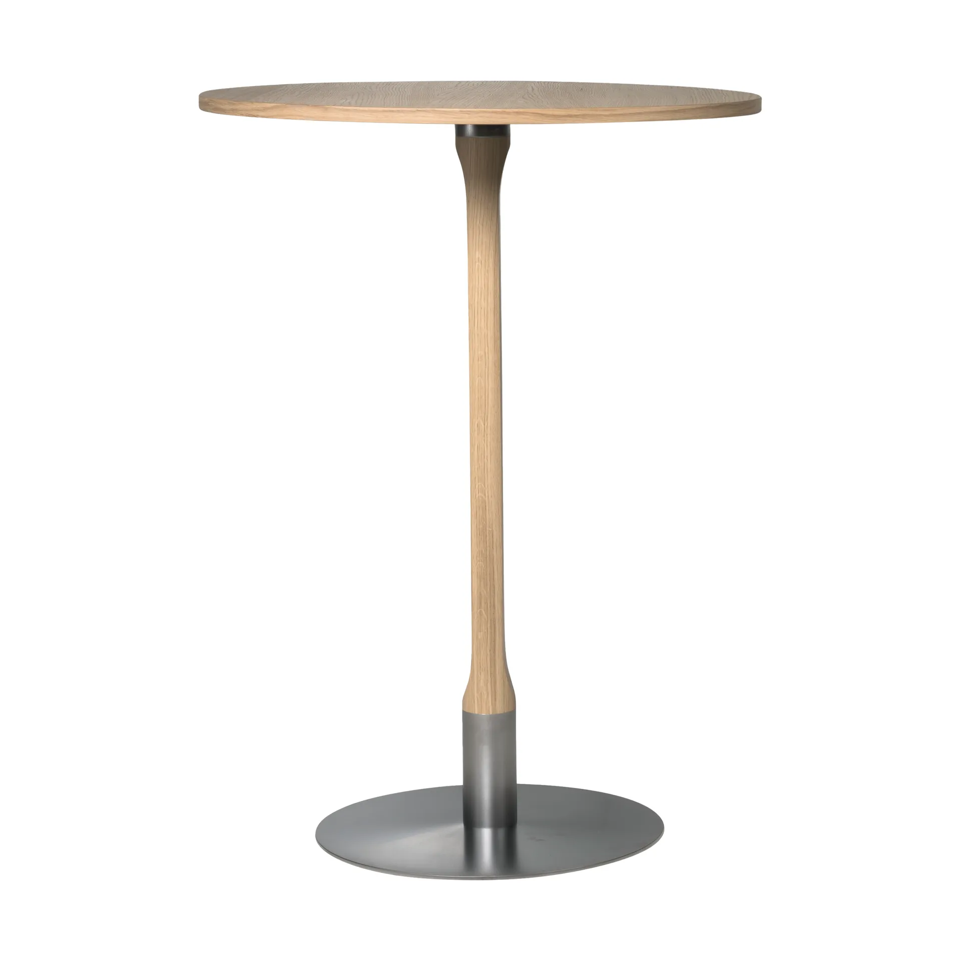 Rod bar table Ø70 cm, White pigmented matte lacquered oak Mavis