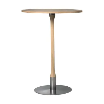 Rod bar table Ø70 cm - White pigmented matte lacquered oak - Mavis