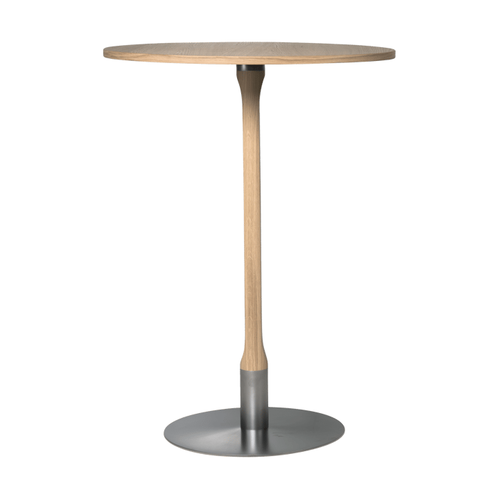 Rod bar table Ø70 cm - White pigmented matte lacquered oak - Mavis