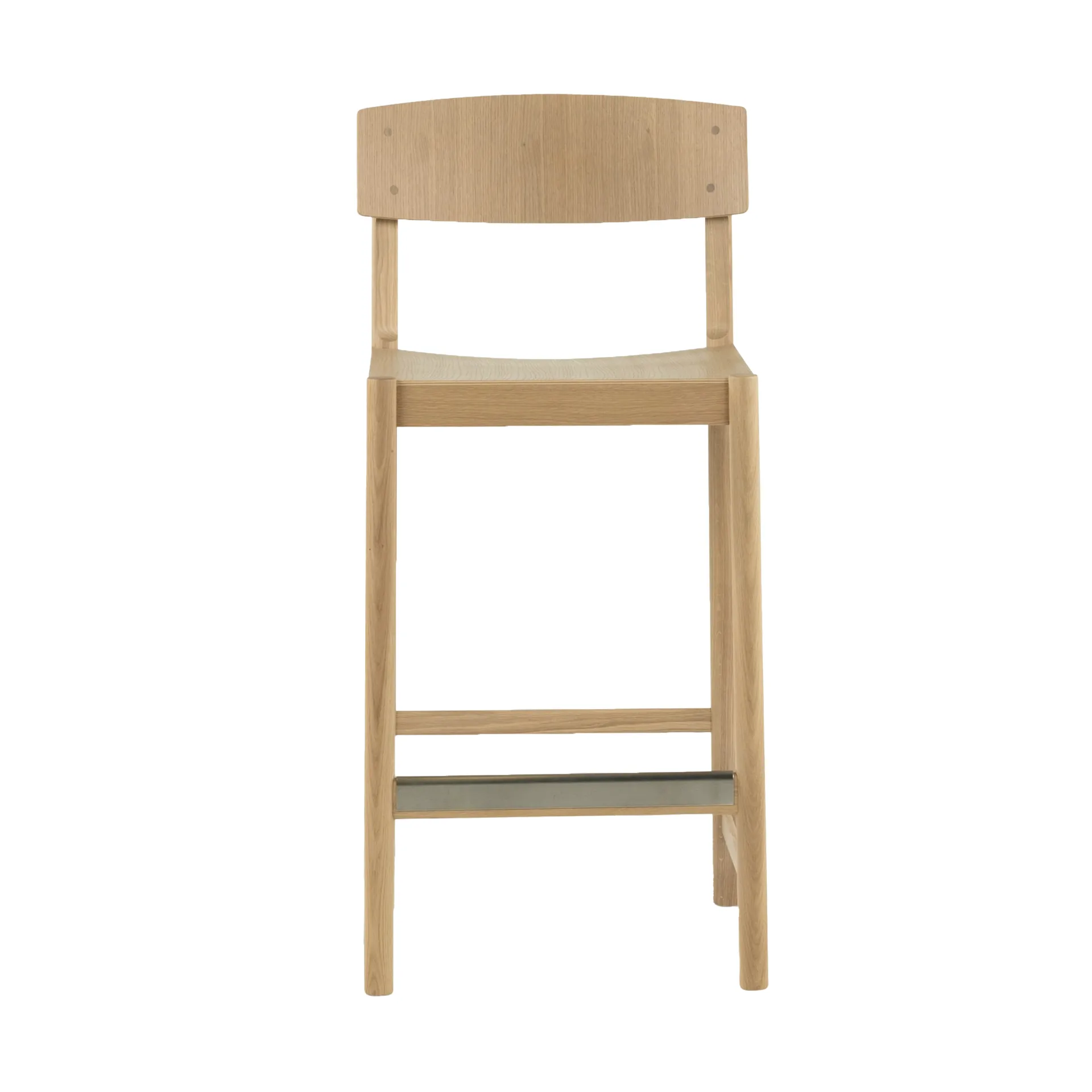 Rod barstool 65 cm, White pigmented matte lacquered oak Mavis