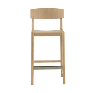 Rod barstool 65 cm - White pigmented matte lacquered oak - Mavis