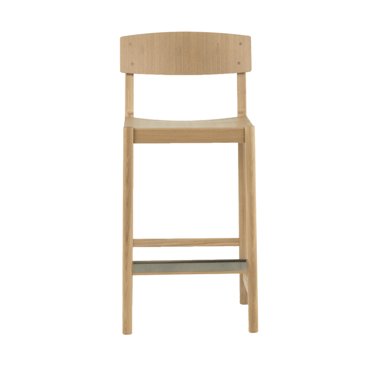 Rod barstool 65 cm, White pigmented matte lacquered oak Mavis