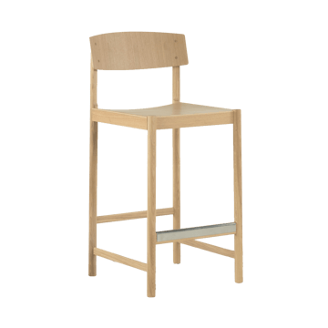 Rod barstool 65 cm - White pigmented matte lacquered oak - Mavis