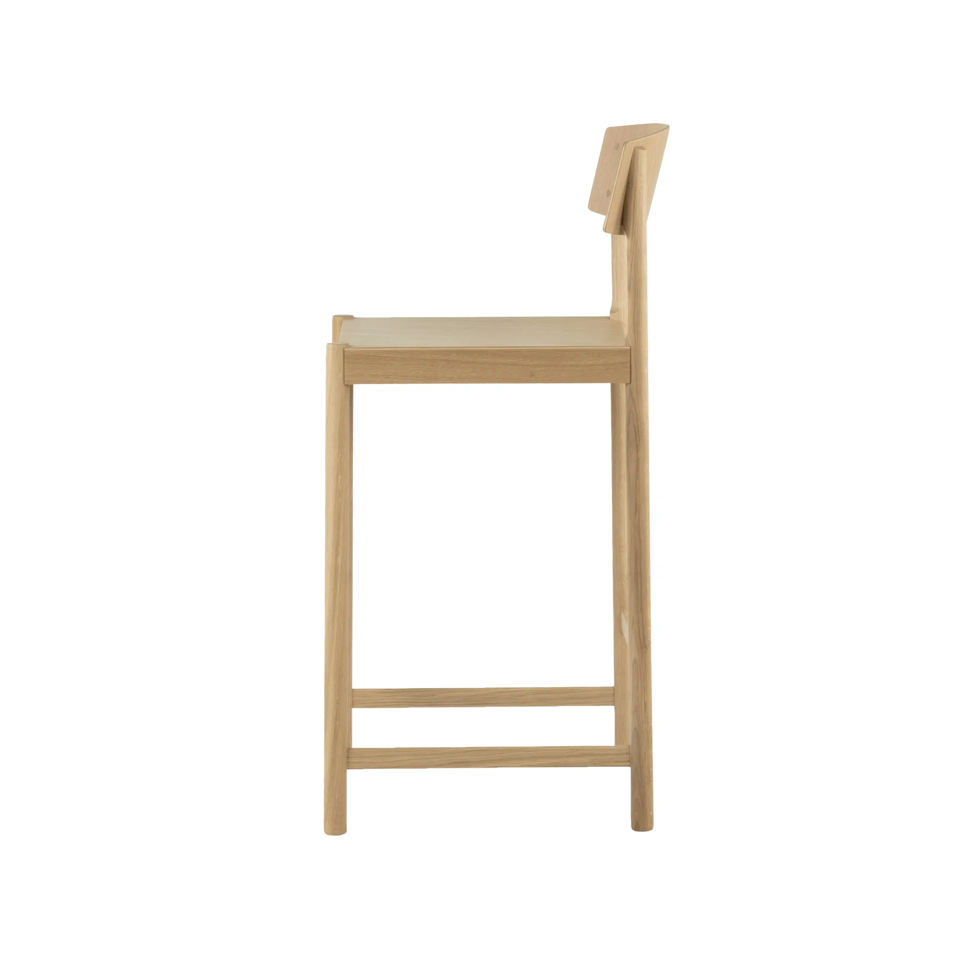 Rod barstool 65 cm, White pigmented matte lacquered oak Mavis