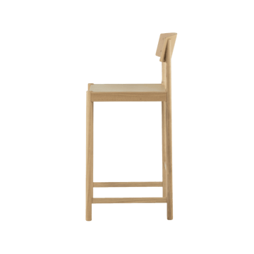 Rod barstool 65 cm - White pigmented matte lacquered oak - Mavis