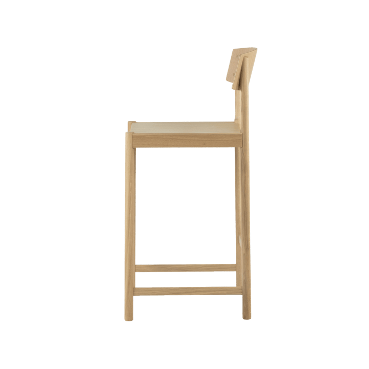 Rod barstool 65 cm, White pigmented matte lacquered oak Mavis