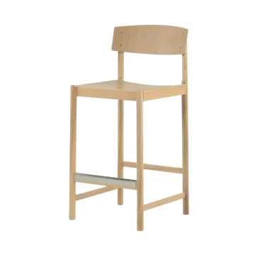 Rod barstool 65 cm - White pigmented matte lacquered oak - Mavis
