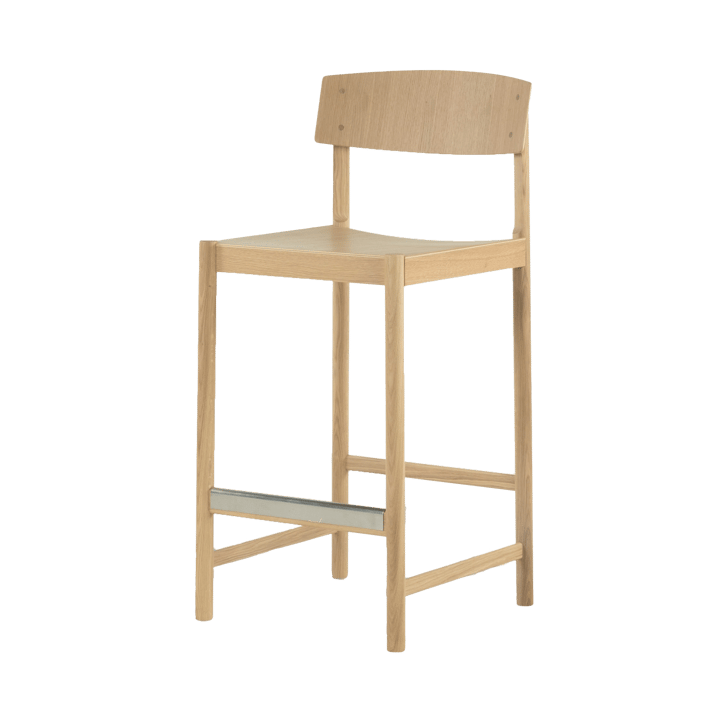 Rod barstool 65 cm - White pigmented matte lacquered oak - Mavis