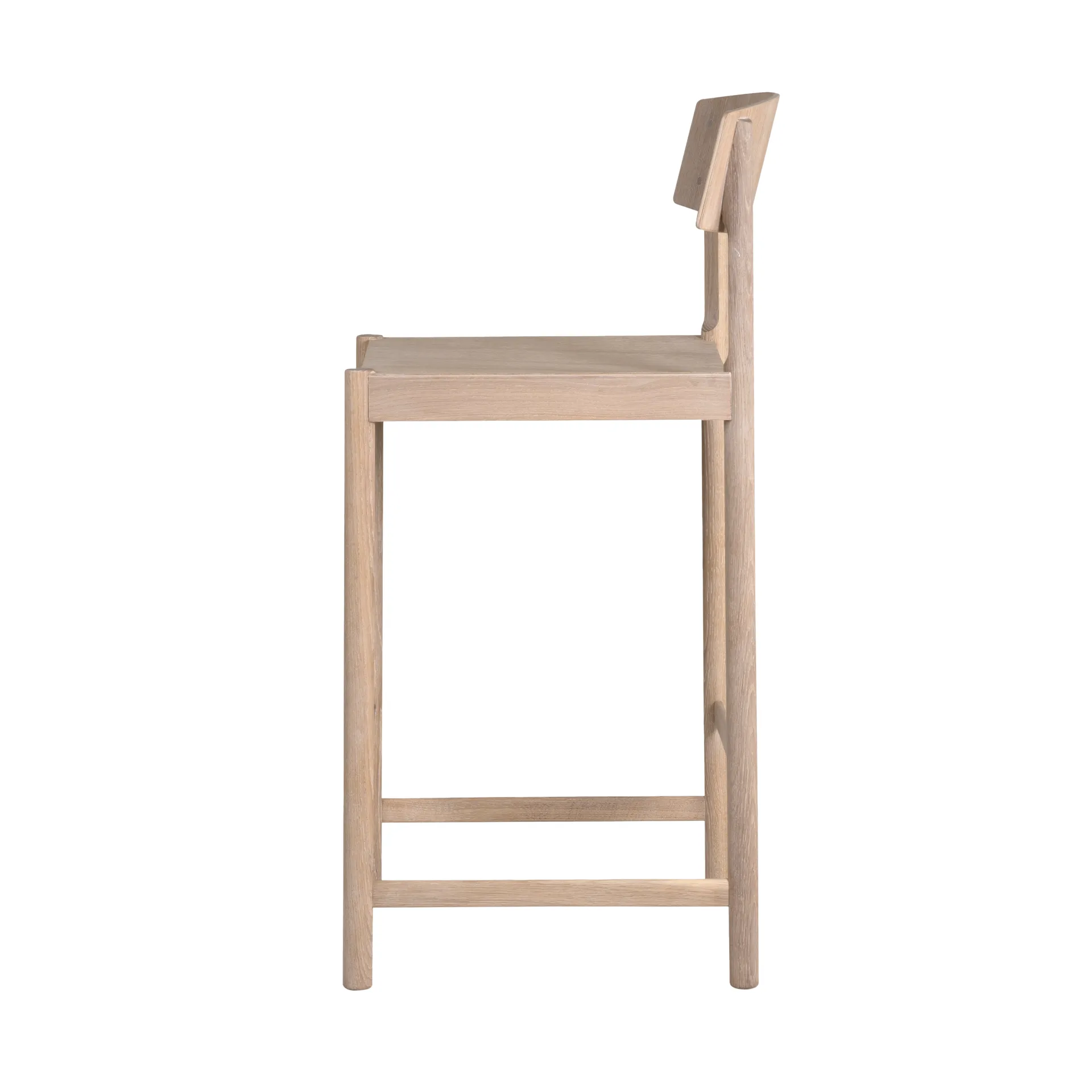 Rod barstool 65 cm, White waxed oak Mavis